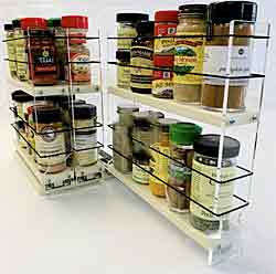 Cabinet mount sliding spice rack